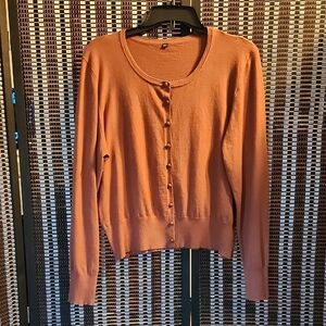 Women's Burnt Orange Cardigan Sweater XXL 12-14